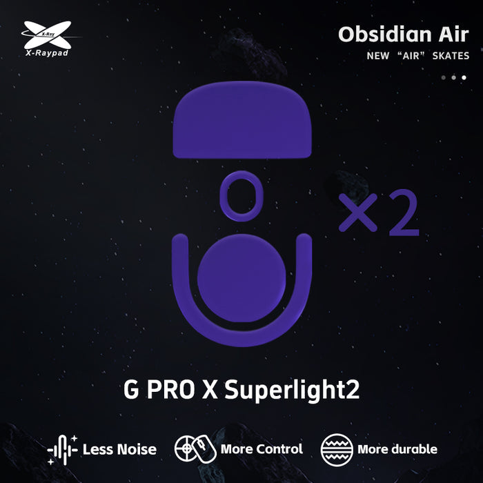 X-Raypad Obsidian Air Mouse Skates for Logitech G Pro X Superlight 2 (GPX 2) / X2 SUPERSTRIKE