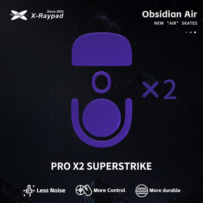 X-Raypad Obsidian Air Mouse Skates for Logitech G Pro X Superlight 2 (GPX 2) / X2 SUPERSTRIKE