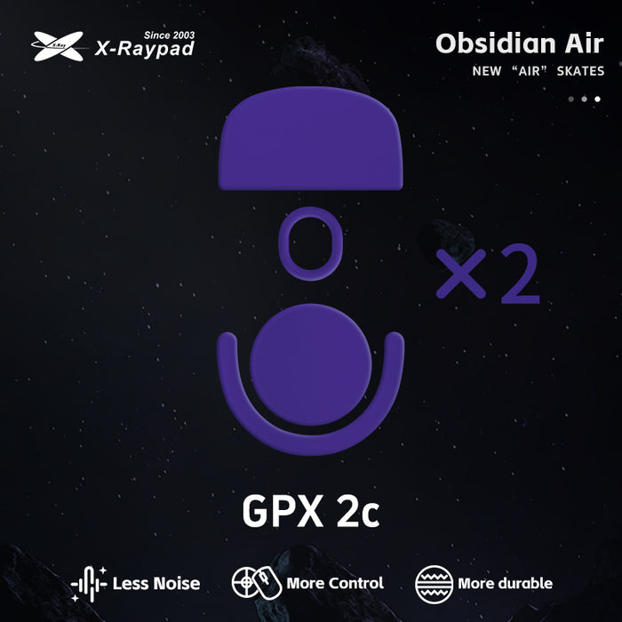 X-Raypad Obsidian Air Mouse Skates for Logitech G Pro X Superlight 2c (GPX 2c)