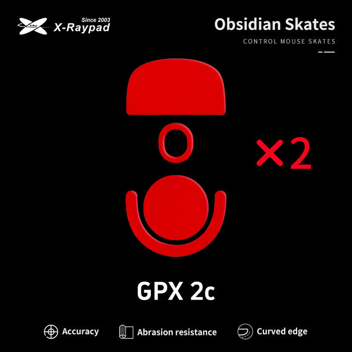 X-Raypad Obsidian Mouse Skates for Logitech G Pro X Superlight 2c (GPX 2c)