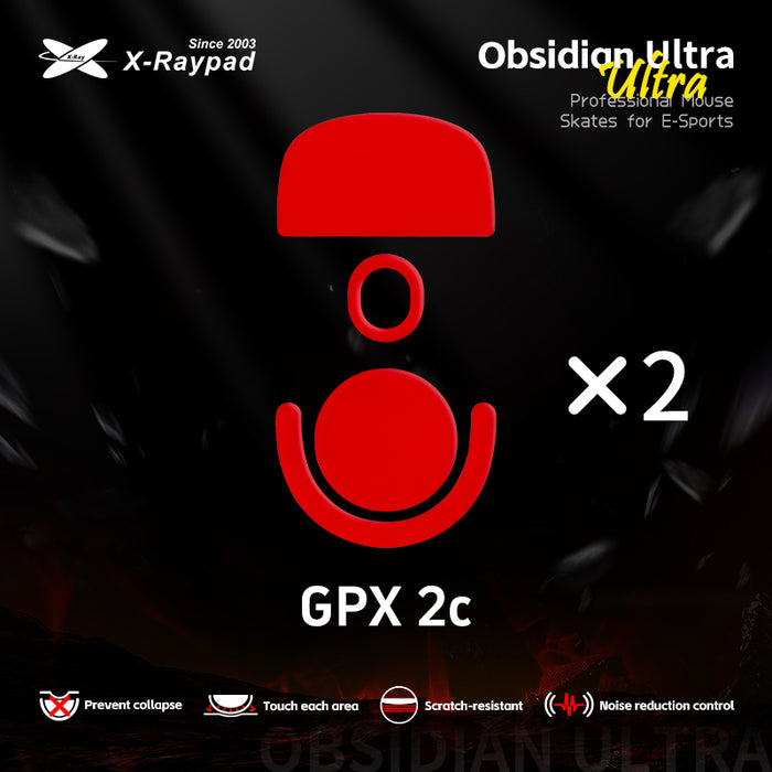 X-Raypad Obsidian Ultra Mouse Skates for Logitech G Pro X Superlight 2c (GPX 2c)
