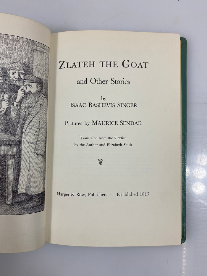 Zlateh the Goat & Other Stories by Singer Ex-Library 1966 HC