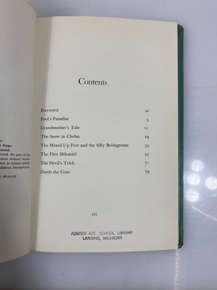 Zlateh the Goat & Other Stories by Singer Ex-Library 1966 HC